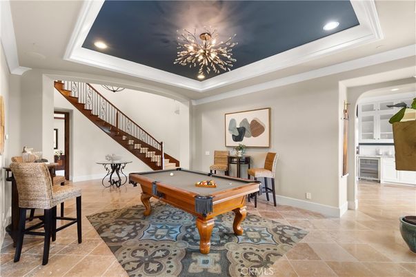 Billiard Table, Game Room, Interior, Recessed Lighting