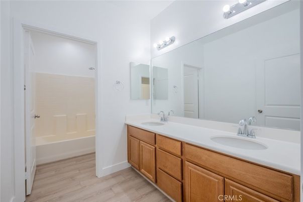 Bathroom, Dual Sink Vanities, Interior, Wood Texture Flooring