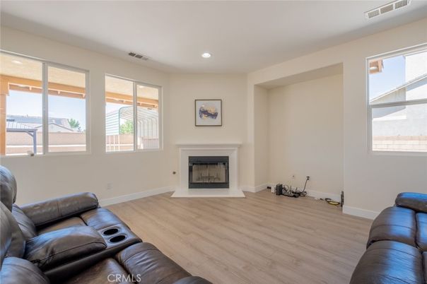 Home Theatre Room, Fireplace, Interior, Living room, Recessed Lighting, Wood Texture Flooring