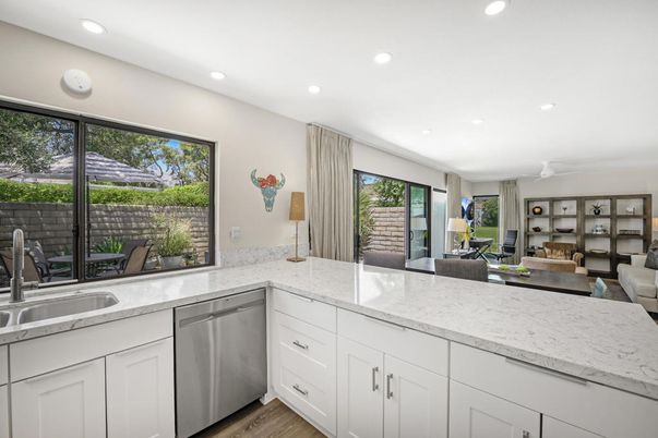 Interior, Kitchen, Living room, Recessed Lighting, Wood Texture Flooring