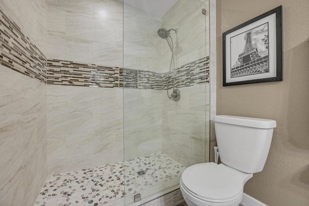 Bathroom, Glass Shower, Interior, Marble Walls