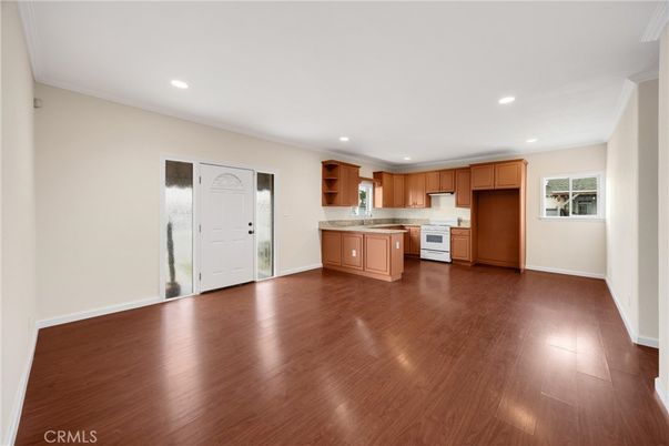 Interior, Kitchen, Recessed Lighting, Wood Texture Flooring