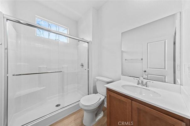 Bathroom, Glass Shower, Interior, Wood Texture Flooring