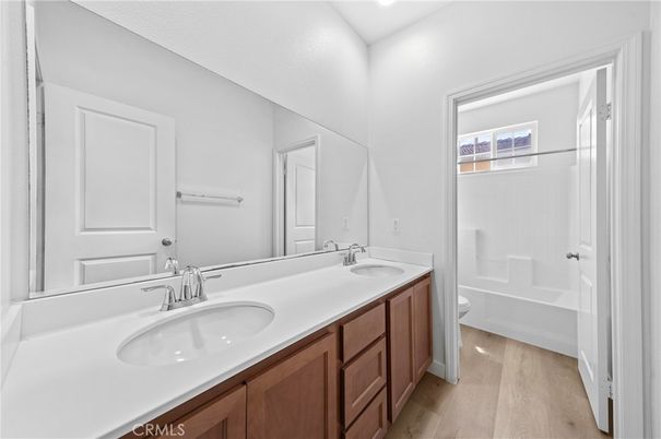 Bathroom, Dual Sink Vanities, Interior, Wood Texture Flooring