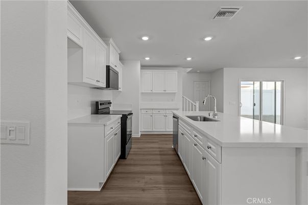 Interior, Kitchen, Recessed Lighting, Wood Texture Flooring