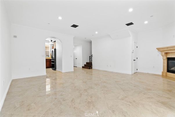 Empty room, Fireplace, Interior, Recessed Lighting