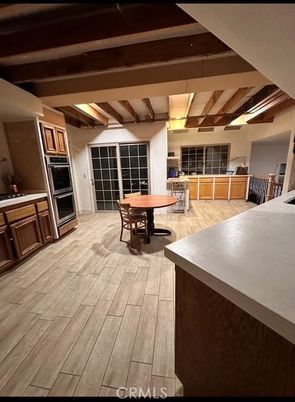 Dining room, Interior, Kitchen, Wooden Beams, Wood Texture Flooring