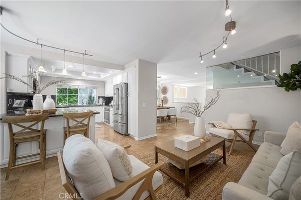 Dining room, Interior, Kitchen, Living room, Pendant Lights, Stainless Steel Appliances