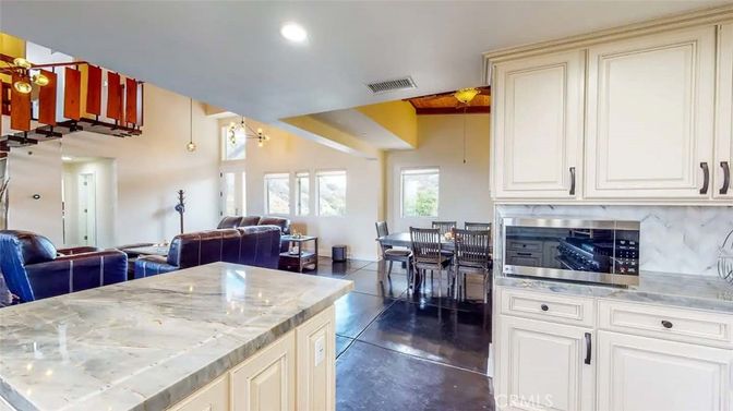 Dining room, Interior, Kitchen, Living room, Recessed Lighting