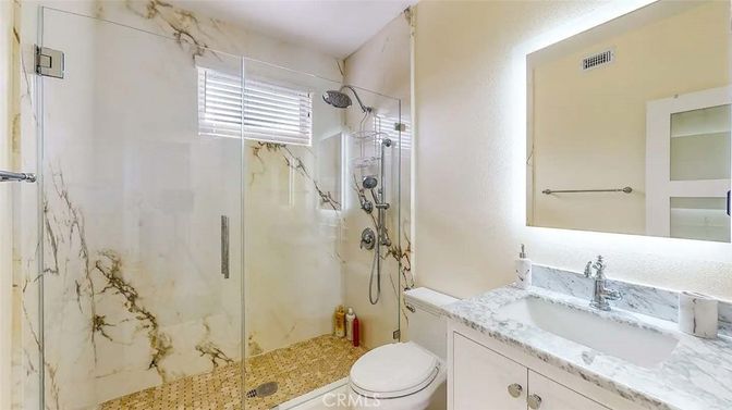 Bathroom, Glass Shower, Interior, Marble Walls