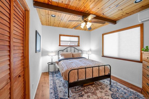Bedroom, Interior, Recessed Lighting, Wooden Beams, Wooden Ceilings, Wood Texture Flooring