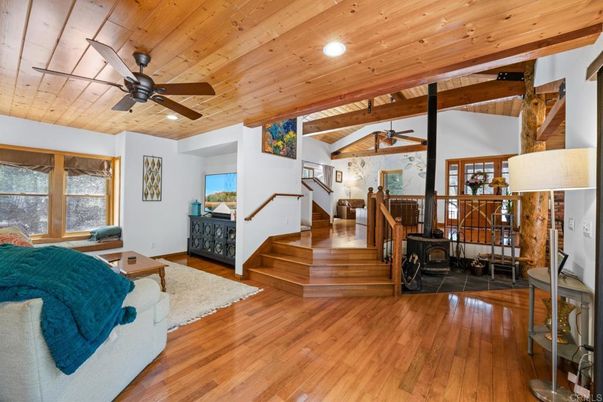 Fireplace, Interior, Recessed Lighting, Wooden Beams, Wooden Ceilings, Wood Texture Flooring