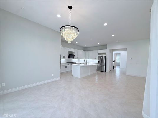 Chandelier, Interior, Kitchen, Recessed Lighting, Stainless Steel Appliances