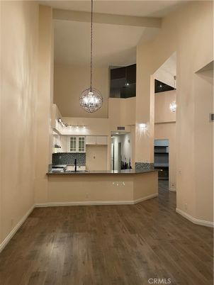 Interior, Kitchen, Pendant Lights, Wood Texture Flooring