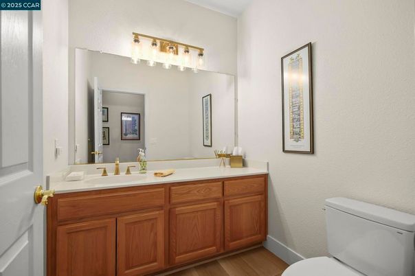 Bathroom, Dual Sink Vanities, Interior, Wood Texture Flooring