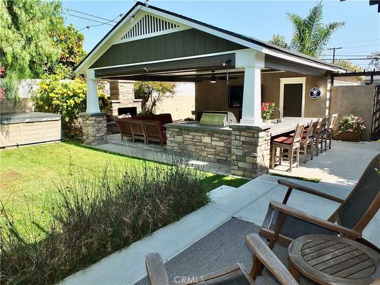 Backyard, Exterior, Fireplace, Hot Tub