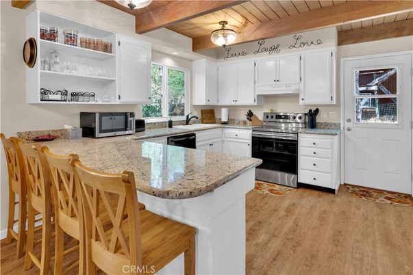 Interior, Kitchen, Stainless Steel Appliances, Wooden Beams, Wooden Ceilings, Wood Texture Flooring