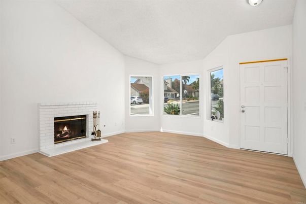 Empty room, Fireplace, Interior, Wood Texture Flooring