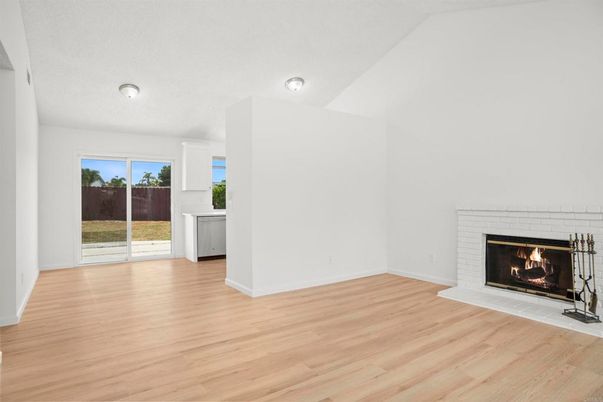 Empty room, Fireplace, Interior, Wood Texture Flooring