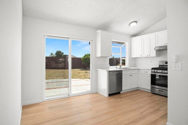 Interior, Kitchen, Stainless Steel Appliances, Wood Texture Flooring