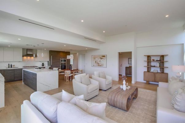 Dining room, Interior, Kitchen, Living room, Pendant Lights, Recessed Lighting, Stainless Steel Appliances, Wood Texture Flooring