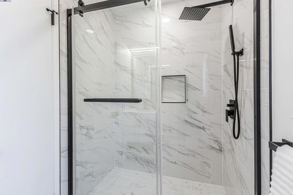 Bathroom, Glass Shower, Interior, Marble Walls