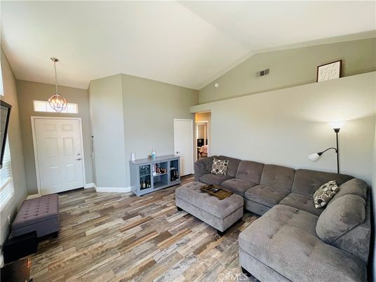 Interior, Living room, Pendant Lights, Wood Texture Flooring