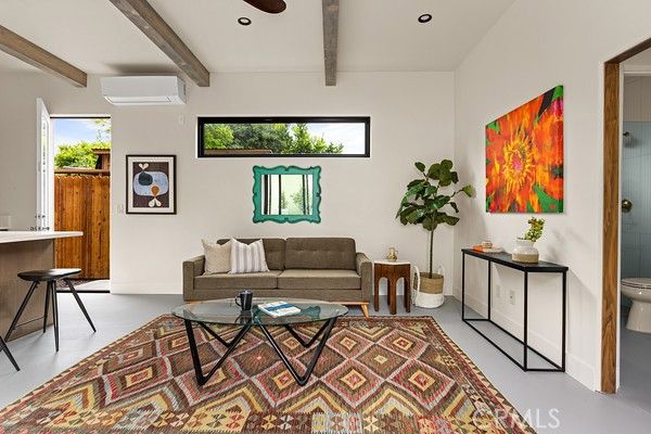 Bathroom, Interior, Living room, Recessed Lighting, Wooden Beams