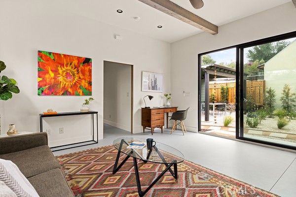 Home Office, Interior, Recessed Lighting, Wooden Beams