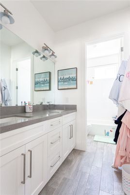 Bathroom, Dual Sink Vanities, Interior, Wood Texture Flooring