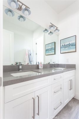 Bathroom, Dual Sink Vanities, Interior, Wood Texture Flooring