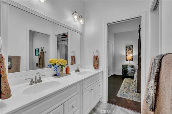 Bathroom, Dual Sink Vanities, Interior, Wood Texture Flooring