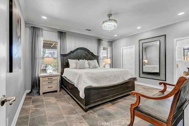 Bedroom, Chandelier, Interior, Recessed Lighting