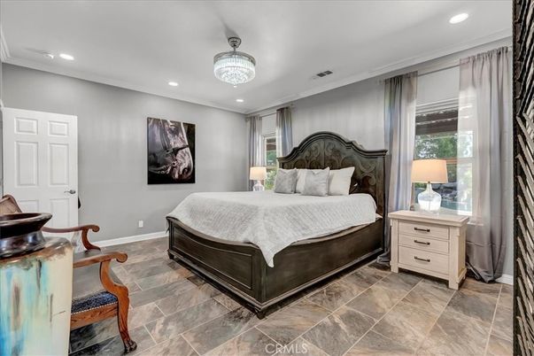 Bedroom, Chandelier, Interior, Recessed Lighting