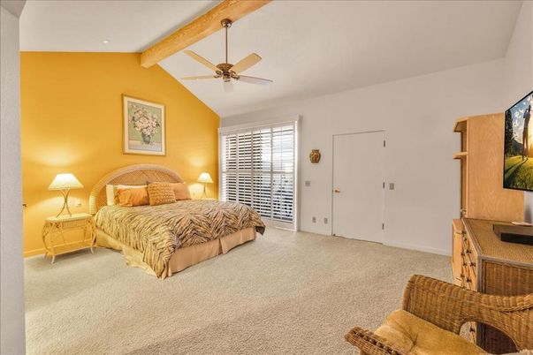 Bedroom, Interior, Recessed Lighting, Wooden Beams