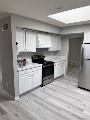Interior, Kitchen, Recessed Lighting, Wood Texture Flooring