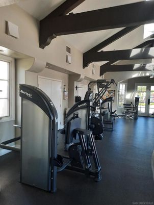 Fitness Equipment, Gym, Interior, Wooden Beams