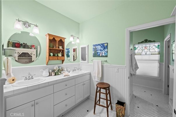 Bathroom, Dual Sink Vanities, Interior, Tile Countertops