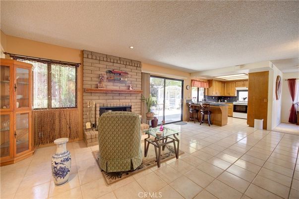 Dining room, Fireplace, Interior, Kitchen, Recessed Lighting, Stone Walls
