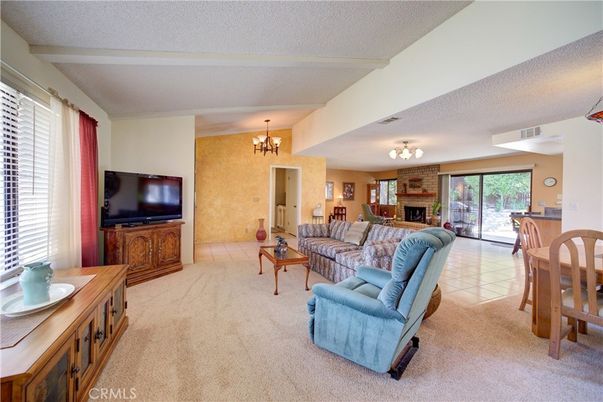 Chandelier, Dining room, Fireplace, Interior, Living room