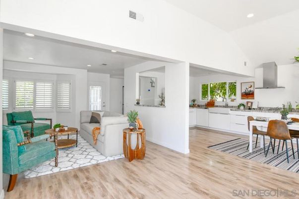 Dining room, Interior, Living room, Recessed Lighting, Wood Texture Flooring