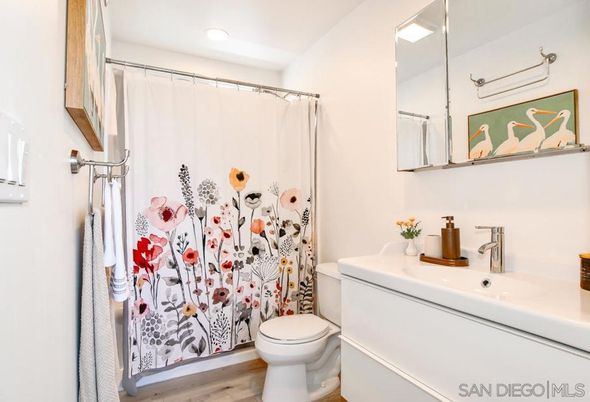 Bathroom, Interior, Recessed Lighting, Wood Texture Flooring