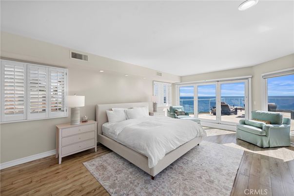 Bedroom, Interior, Recessed Lighting, Water, Wood Texture Flooring