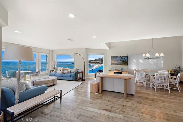 Chandelier, Dining room, Interior, Living room, Recessed Lighting, Water, Wood Texture Flooring