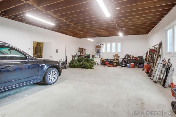 Garage, Interior, Recessed Lighting, Wooden Beams