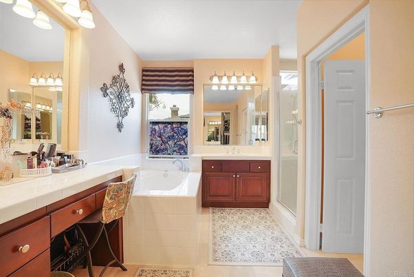 Bathroom, Dual Sink Vanities, Interior, Tile Countertops