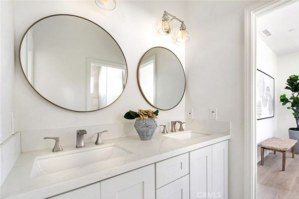 Bathroom, Dual Sink Vanities, Interior, Wood Texture Flooring