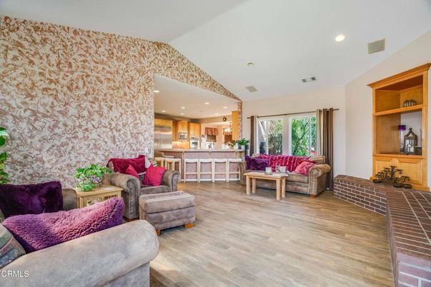 Interior, Kitchen, Living room, Recessed Lighting, Wood Texture Flooring