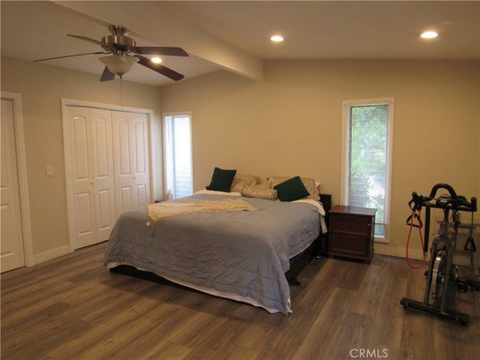 Bedroom, Fitness Equipment, Interior, Recessed Lighting, Wood Texture Flooring