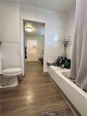 Bathroom, Glass Shower, Interior, Wood Texture Flooring